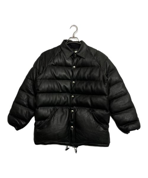 Crescent Down Works（クレセントダウンワークス）Crescent Down Works (クレセントダウンワークス) レザーダウンジャケット ブラック サイズ:Sの古着・服飾アイテム