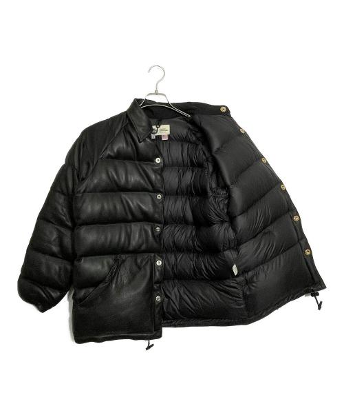 Crescent Down Works（クレセントダウンワークス）Crescent Down Works (クレセントダウンワークス) レザーダウンジャケット ブラック サイズ:Sの古着・服飾アイテム