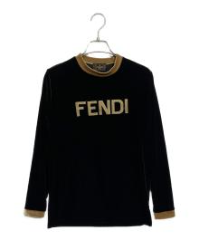 FENDI（フェンディ）の古着「ベロア長袖カットソー」｜ブラック