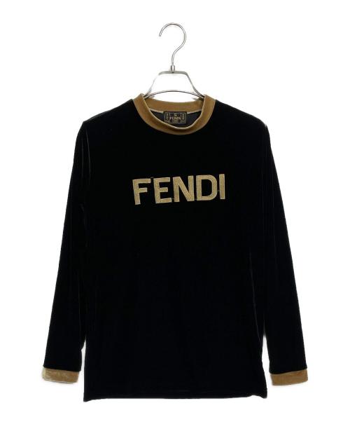 FENDI（フェンディ）FENDI (フェンディ) ベロア長袖カットソー ブラック サイズ:38の古着・服飾アイテム