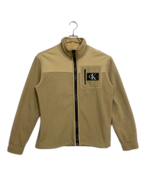 Calvin Klein Jeans（カルバンクラインジーンズ）Calvin Klein Jeans (カルバンクラインジーンズ) フリースジャケット ベージュ サイズ:Sの古着・服飾アイテム