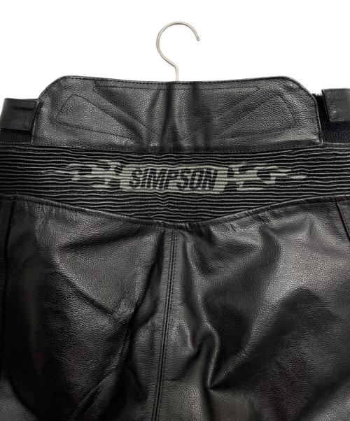 SIMPSON（シンプソン）SIMPSON (シンプソン) ツーリングレザーパンツ ブラック サイズ:LLの古着・服飾アイテム