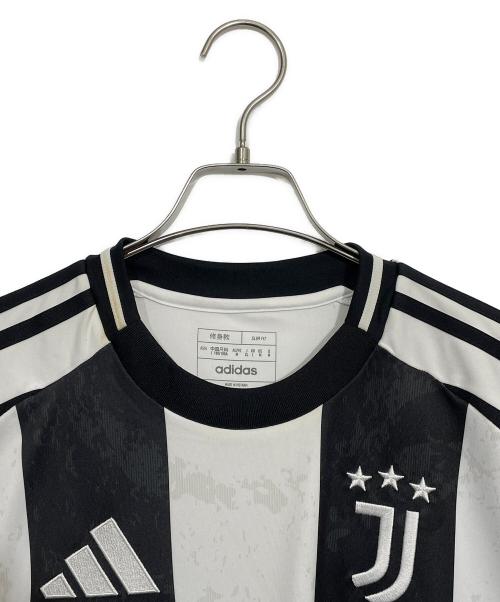 ユベントス（ユベントス）ユベントス (ユベントス) adidas (アディダス) サッカーユニフォーム ブラック×ホワイト サイズ:Lの古着・服飾アイテム