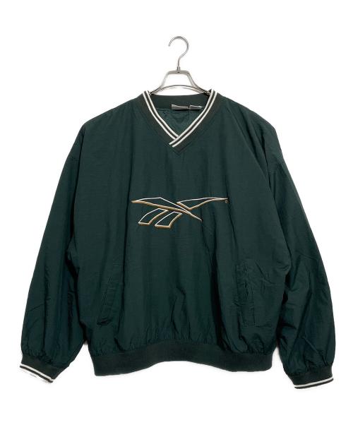REEBOK（リーボック）REEBOK (リーボック) Vネックナイロンプルオーバー グリーン サイズ:XLの古着・服飾アイテム