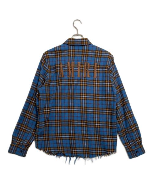 AMIRI（アミリ）AMIRI (アミリ) フランネルシャツ ブルー×ブラウン サイズ:Mの古着・服飾アイテム