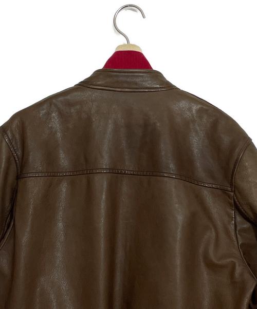 DOLCE & GABBANA（ドルチェ＆ガッバーナ）DOLCE & GABBANA (ドルチェ＆ガッバーナ) レザーライダースジャケット ブラウン サイズ:44の古着・服飾アイテム