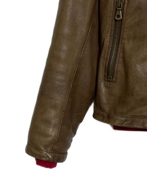 DOLCE & GABBANA（ドルチェ＆ガッバーナ）DOLCE & GABBANA (ドルチェ＆ガッバーナ) レザーライダースジャケット ブラウン サイズ:44の古着・服飾アイテム