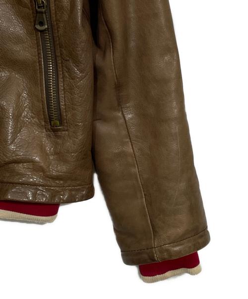 DOLCE & GABBANA（ドルチェ＆ガッバーナ）DOLCE & GABBANA (ドルチェ＆ガッバーナ) レザーライダースジャケット ブラウン サイズ:44の古着・服飾アイテム