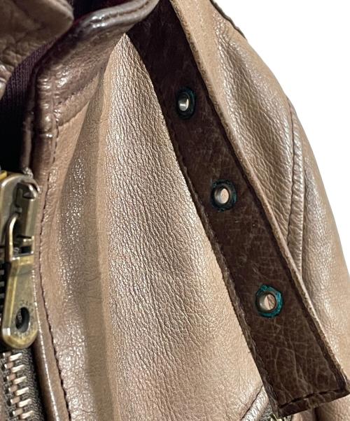 DOLCE & GABBANA（ドルチェ＆ガッバーナ）DOLCE & GABBANA (ドルチェ＆ガッバーナ) レザーライダースジャケット ブラウン サイズ:44の古着・服飾アイテム