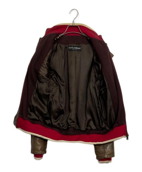 DOLCE & GABBANA（ドルチェ＆ガッバーナ）DOLCE & GABBANA (ドルチェ＆ガッバーナ) レザーライダースジャケット ブラウン サイズ:44の古着・服飾アイテム