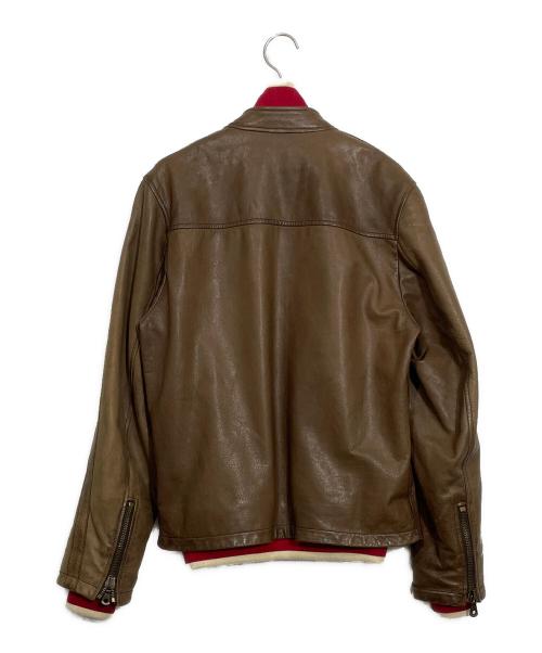 DOLCE & GABBANA（ドルチェ＆ガッバーナ）DOLCE & GABBANA (ドルチェ＆ガッバーナ) レザーライダースジャケット ブラウン サイズ:44の古着・服飾アイテム