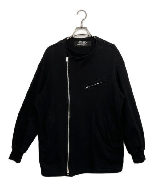 ZUCCA（ズッカ）ZUCCA (ズッカ) スェットライダースジャケット ブラック サイズ:Mの古着・服飾アイテム