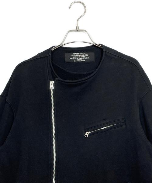 ZUCCA（ズッカ）ZUCCA (ズッカ) スェットライダースジャケット ブラック サイズ:Mの古着・服飾アイテム