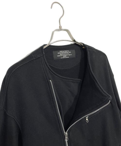 ZUCCA（ズッカ）ZUCCA (ズッカ) スェットライダースジャケット ブラック サイズ:Mの古着・服飾アイテム