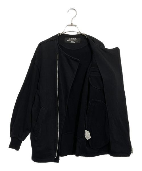 ZUCCA（ズッカ）ZUCCA (ズッカ) スェットライダースジャケット ブラック サイズ:Mの古着・服飾アイテム