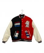 GALFYガルフィー）の古着「スタジャン」｜ブラックレッド×ホワイト
