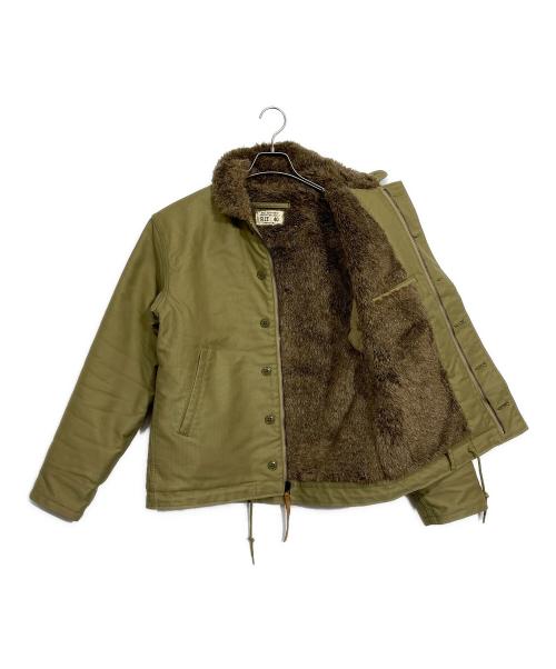 HOUSTON（ヒューストン）HOUSTON (ヒューストン) デッキジャケット オリーブ サイズ:40の古着・服飾アイテム