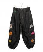 GALFY×MeetsAnswerガルフィー×ミートアンサー）の古着「デニム地カーゴパンツ」｜ブラック