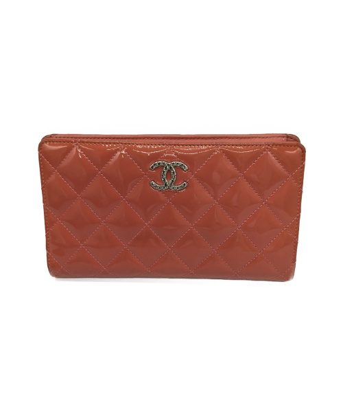 CHANEL（シャネル）CHANEL (シャネル) 長財布 ピンク マトラッセ A48691 パテントレザー 13951508の古着・服飾アイテム