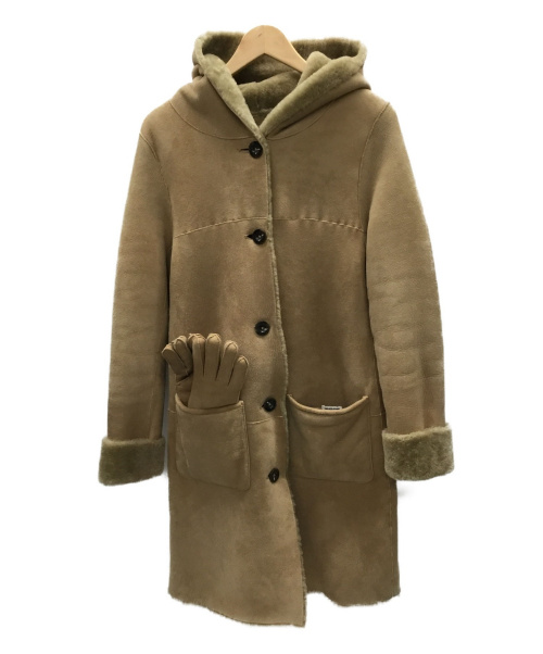 FREAKS STORE（フリークスストア）FREAKS STORE (フリークスストア) フーデットムートンコート ブラウン サイズ:Sの古着・服飾アイテム
