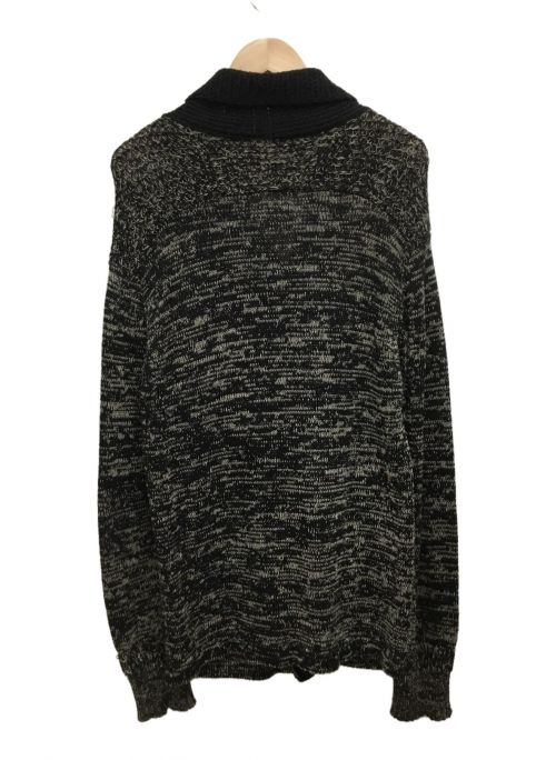 GANGSTERVILLE（ギャングスタービル）GANGSTERVILLE (ギャングスタービル) ショールカラーカーディガン ブラック×ベージュ サイズ:Lの古着・服飾アイテム