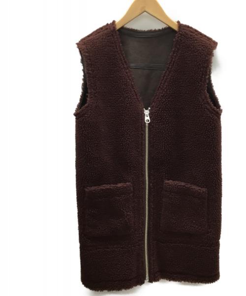 JOHNBULL（ジョンブル）JOHNBULL (ジョンブル) リバーシブルムートンベスト ブラウン サイズ:FREEの古着・服飾アイテム