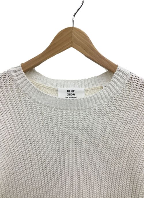 BLUE WORK（ブルーワーク）BLUE WORK (ブルーワーク) 切替ニット アイボリー サイズ:XSの古着・服飾アイテム
