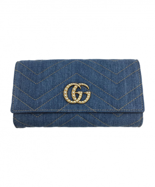 GUCCI（グッチ）GUCCI (グッチ) 長財布 インディゴの古着・服飾アイテム