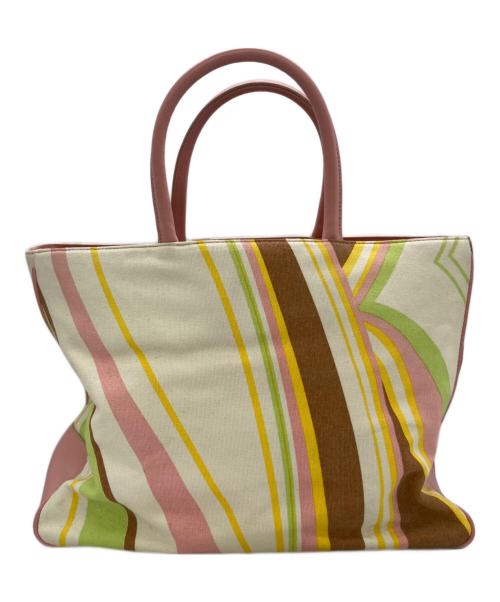 FURLA（フルラ）FURLA (フルラ) 2WAYトートバッグ ピンク×アイボリーの古着・服飾アイテム