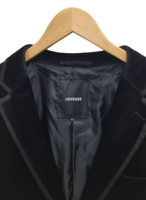 LOVELESS（ラブレス）LOVELESS (ラブレス) ストレッチベロアパイピングジャケット ネイビー サイズ:LLの古着・服飾アイテム