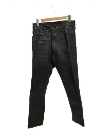 中古・古着通販】aero (エアロ) レザーパンツ ブラック サイズ:W33
