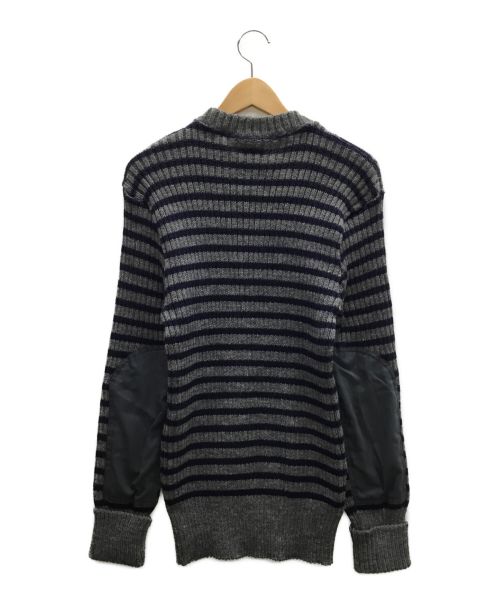 Woolly Pully（ウーリー・プーリ）Woolly Pully (ウーリー・プーリ) ウールニット グレー×ネイビー サイズ:Lの古着・服飾アイテム