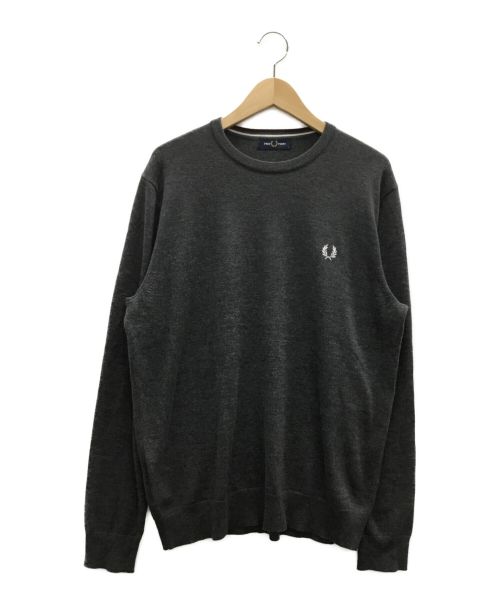 FRED PERRY（フレッドペリー）FRED PERRY (フレッドペリー) Classic Crew Neck Jumper グレー サイズ:Lの古着・服飾アイテム