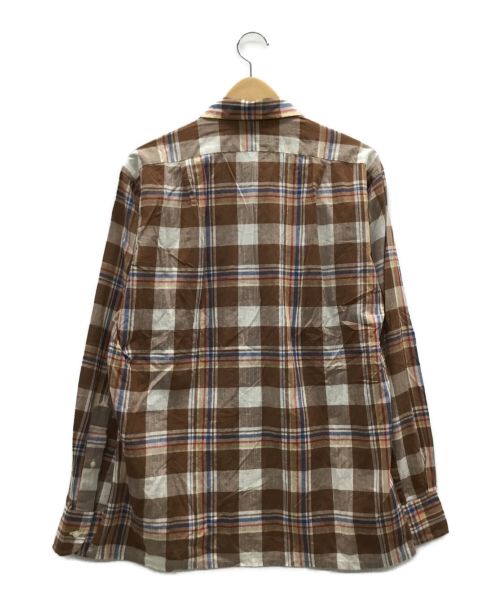MOJITO（モヒート）MOJITO×INDIVIDUALIZED SHIRTS (モヒート×インディビジュアライズドシャツ) オープンカラーシャツ ライトブラウン サイズ:Mの古着・服飾アイテム