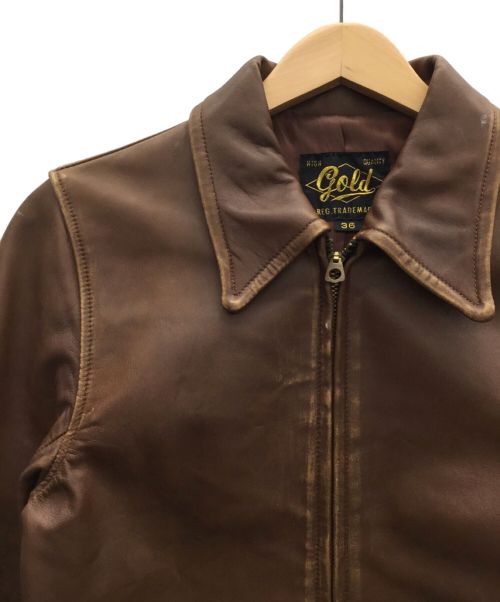 gold（ゴールド）gold (ゴールド) レザージャケット ブラウン サイズ:36の古着・服飾アイテム