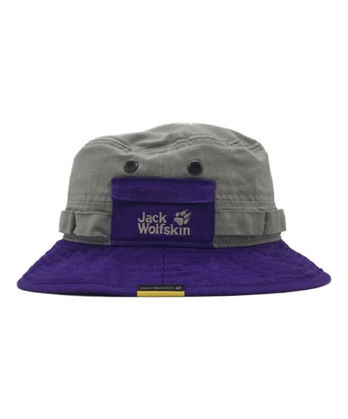 Jack Wolfskin（ジャック ウルフスキン）Jack Wolfskin (ジャック ウルフスキン) リップマルチエクスプローラーハット グレー×パープルの古着・服飾アイテム