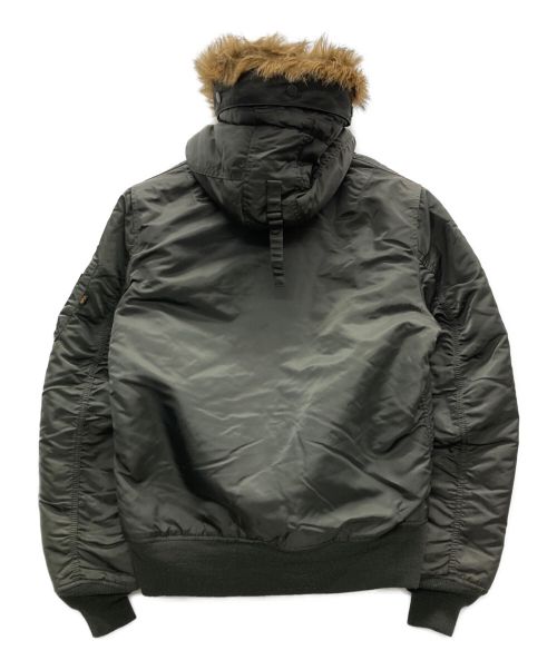 ALPHA（アルファ）ALPHA (アルファ) フード付きMA-1ジャケット カーキ サイズ:Mの古着・服飾アイテム