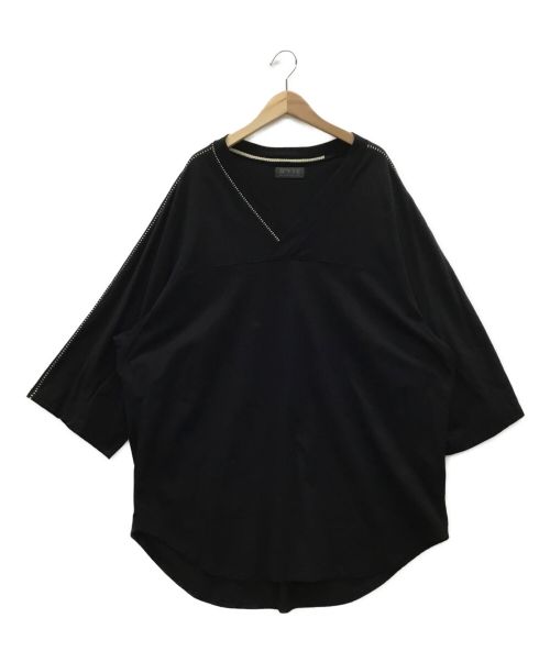 Yohji Yamamoto S'YTE（ヨウジ ヤマモト サイト）Yohji Yamamoto S'YTE (ヨウジ ヤマモト サイト) Vネックカットソー ブラック サイズ:3の古着・服飾アイテム