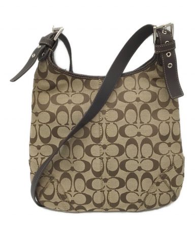中古・古着通販】COACH (コーチ) ショルダーバッグ ベージュ×ブラウン