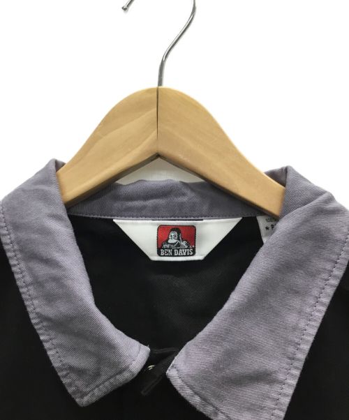 BEN DAVIS（ベンデイビス）BEN DAVIS (ベンデイビス) クレイジー切替シャツ ブラック×カーキ サイズ:Lの古着・服飾アイテム