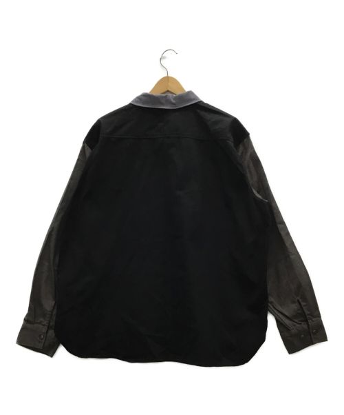 BEN DAVIS（ベンデイビス）BEN DAVIS (ベンデイビス) クレイジー切替シャツ ブラック×カーキ サイズ:Lの古着・服飾アイテム