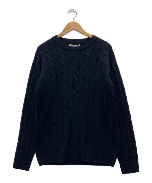 nano・universe（ナノ・ユニバース）nano・universe (ナノユニバース) ケーブルニット ネイビー サイズ:Lの古着・服飾アイテム