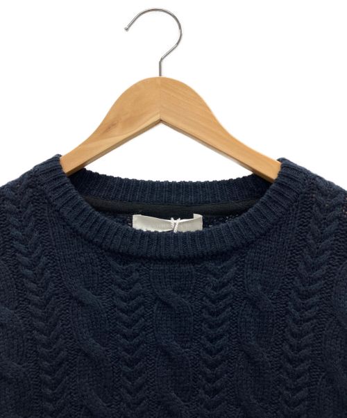 nano・universe（ナノ・ユニバース）nano・universe (ナノユニバース) ケーブルニット ネイビー サイズ:Lの古着・服飾アイテム
