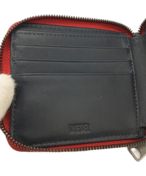 DIESEL（ディーゼル）DIESEL (ディーゼル) 2つ折り財布 ネイビー×レッドの古着・服飾アイテム