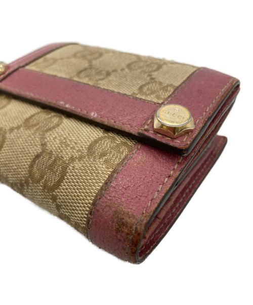 GUCCI（グッチ）GUCCI (グッチ) 2つ折り財布 ベージュ×ピンクの古着・服飾アイテム