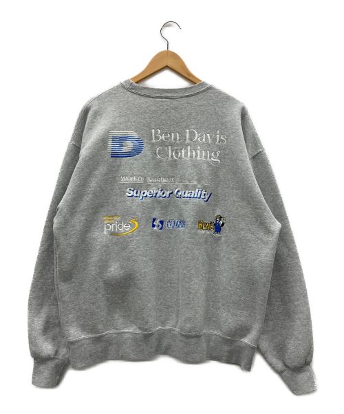 BEN DAVIS（ベンデイビス）BEN DAVIS (ベンデイビス) オフィス ワーカー EMB クルー スウェット グレー サイズ:Lの古着・服飾アイテム