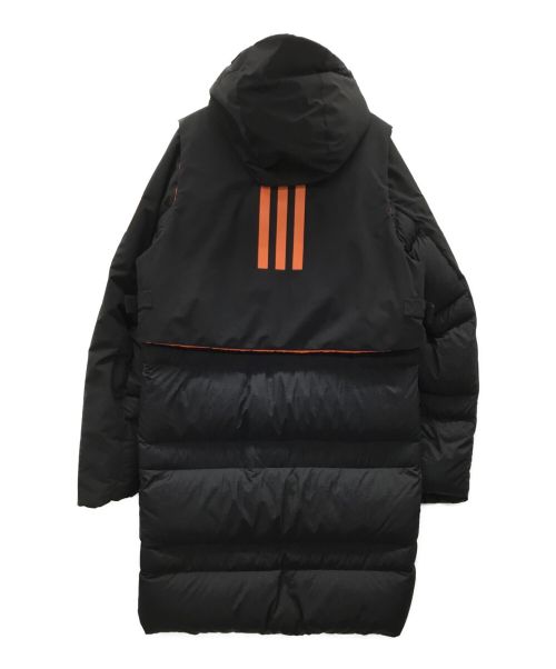 adidas（アディダス）adidas (アディダス) Wマイシェルター ゴールドレディダウンパーカー ブラック×オレンジ サイズ:Sの古着・服飾アイテム