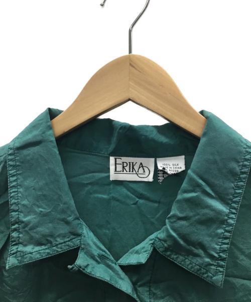 ERIKA CAVALLINI（エリカ カヴァリーニ）ERIKA CAVALLINI (エリカ カヴァリーニ) シルクシャツ グリーン サイズ:不明の古着・服飾アイテム