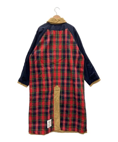 DENIM&DUNGAREE（デニムアンドダンガリー）DENIM&DUNGAREE (デニムアンドダンガリー) ステンカラーコート レッド×ベージュ サイズ:02の古着・服飾アイテム