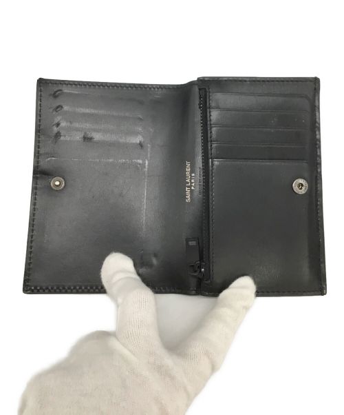 Saint Laurent Paris（サンローランパリ）Saint Laurent Paris (サンローランパリ) 2つ折り財布 ブラックの古着・服飾アイテム